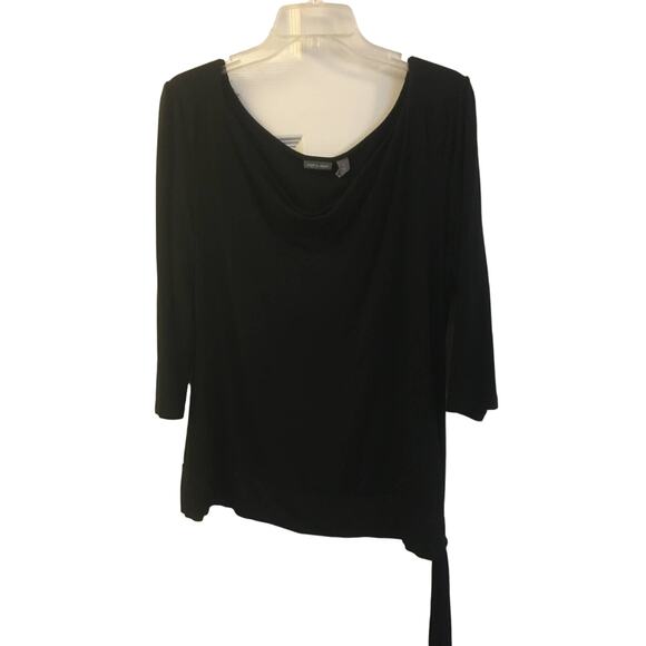 Apt. 9 Stretch Black Scoop Neck Top With Tie At The Hip, Size Large - Picture 1 of 3